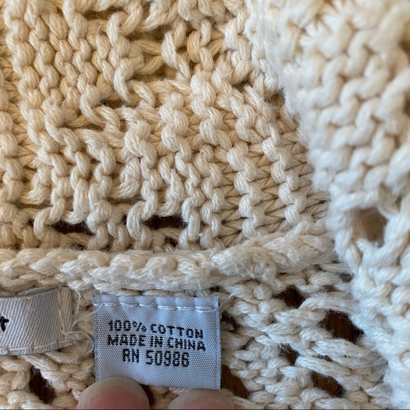 EIGHT EIGHT EIGHT Cream Knit Cardigan 100% Cotton - Women’s Medium - Picture 2 of 7